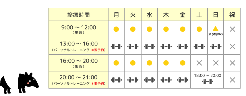 つのだ鍼灸接骨院 診療時間